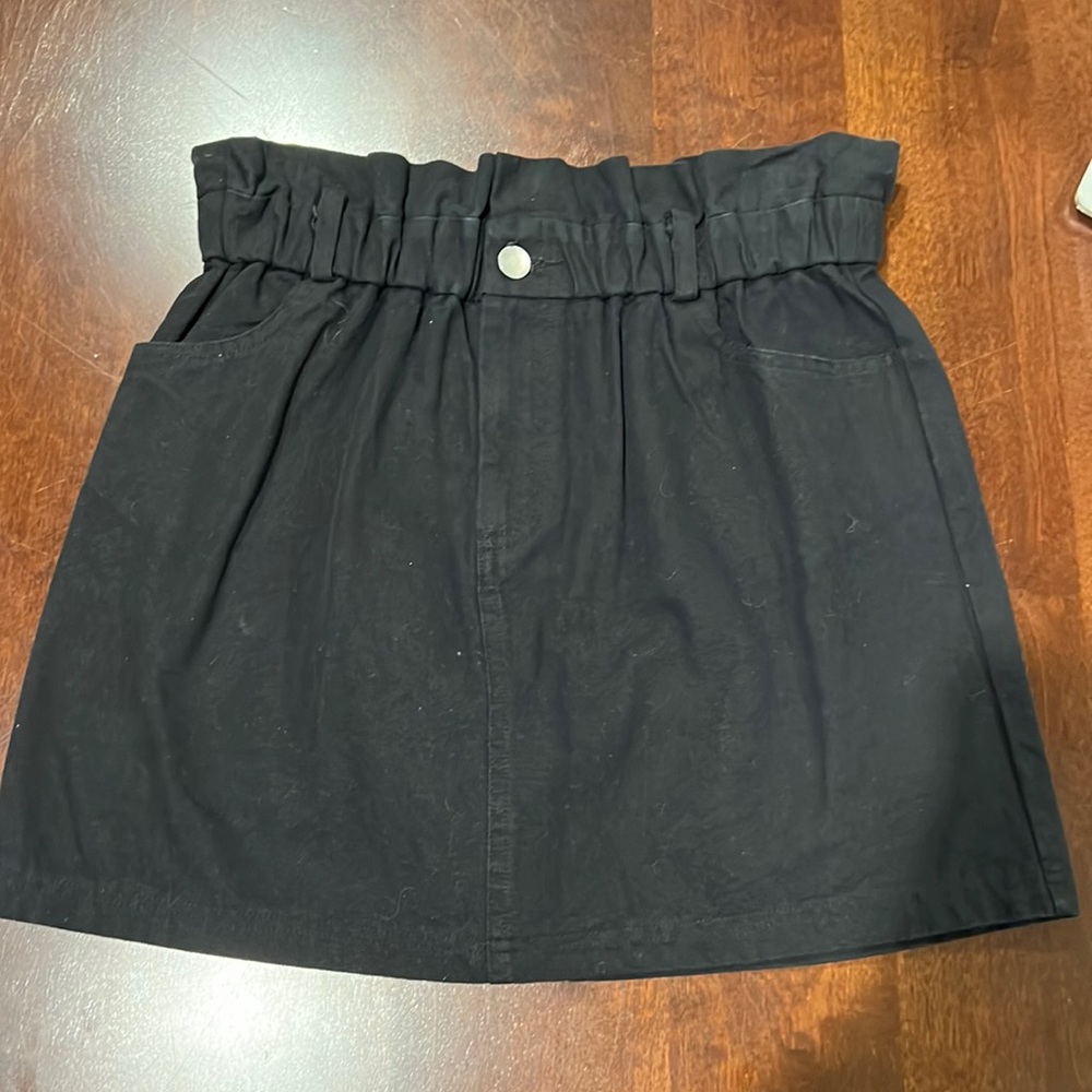 Black Jean Cargo Skirt Size M